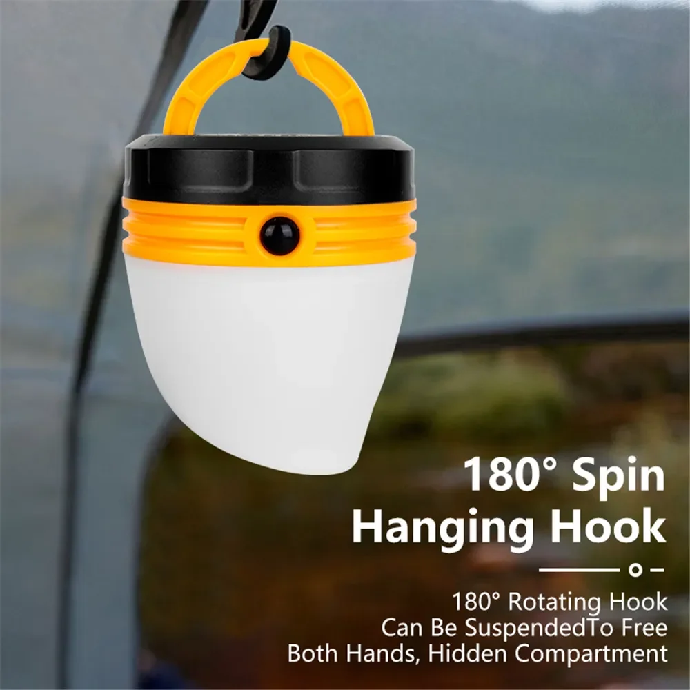 Portable 5 LED Camping Lantern Outdoor Emergency Light with Hook Waterproof Camping Equipment Bulb Tent Lamp