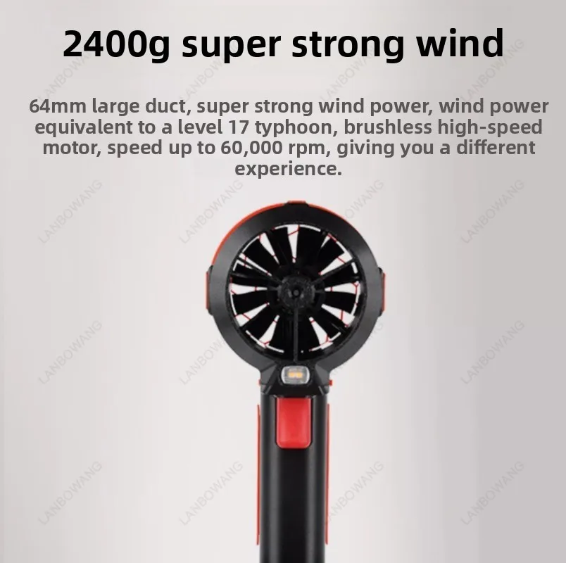 64mm Brushless Turbo Air Blower 2800g Thrust Portable Air Circulation Tool for Snow Clearing Vehicle Surface Care