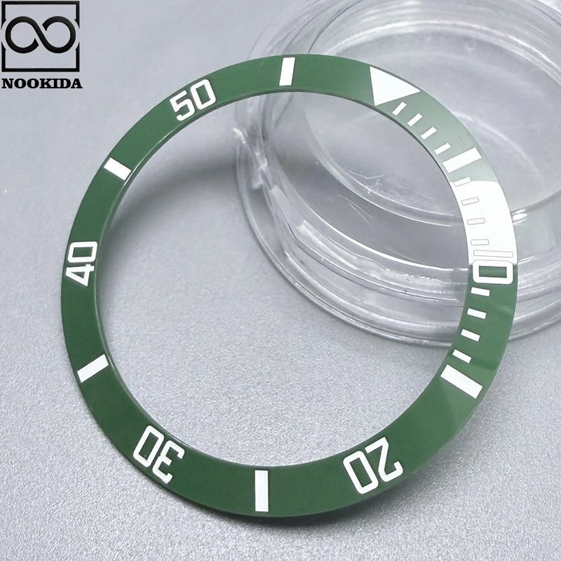 NOOKIDA 38-30.5mm Polishing/Frosted Curved Ceramics Bezel Insert Fit 40mm Watch Case NH35 NH36 Movement Bezel
