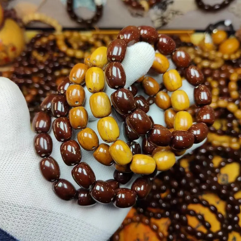 Three-Eyed Fortune-Bringing Purple-Gold Rat-shaped Natural Eco-Friendly Soft Bodhi Buddha Bead Bracelet for Men