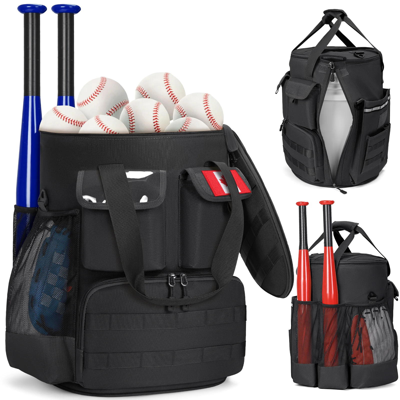 

Baseball Bucket Bag Coaches Bucket Bag Baseball Coaching Accessories with Multiple Pockets Tactical Style Softball Coaches Bags