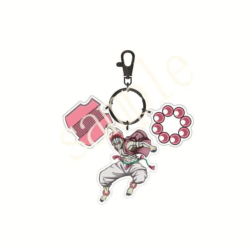 Anime Demon Slayer Animation Acrylic Keychain Tanjiro Kamado Nezuko Kamado Schoolbag Pendant Cartoon Character Design Kids Gift view 3