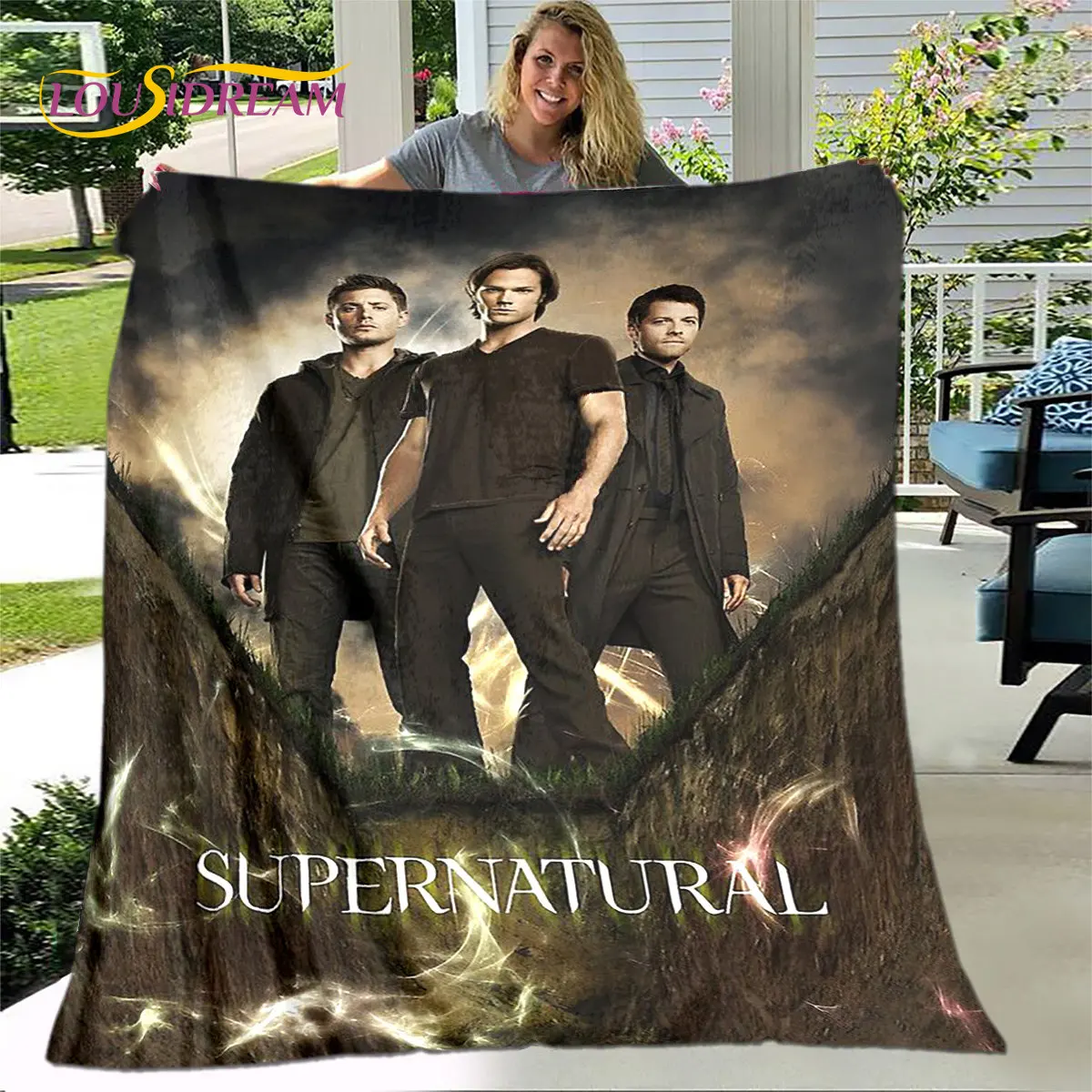 Supernatural Blanket,Flannel Blanket Throw Blanket,Warm Blanket for Home Living Room Bedroom Beds Sofa Office Outdoor Picnic