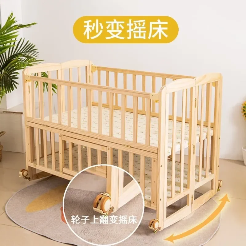 Installation Free Solid Wood Bed No Paint Foldable Pure Cotton Removable Washable Bed Skirt Anti Collision Bumper Guard