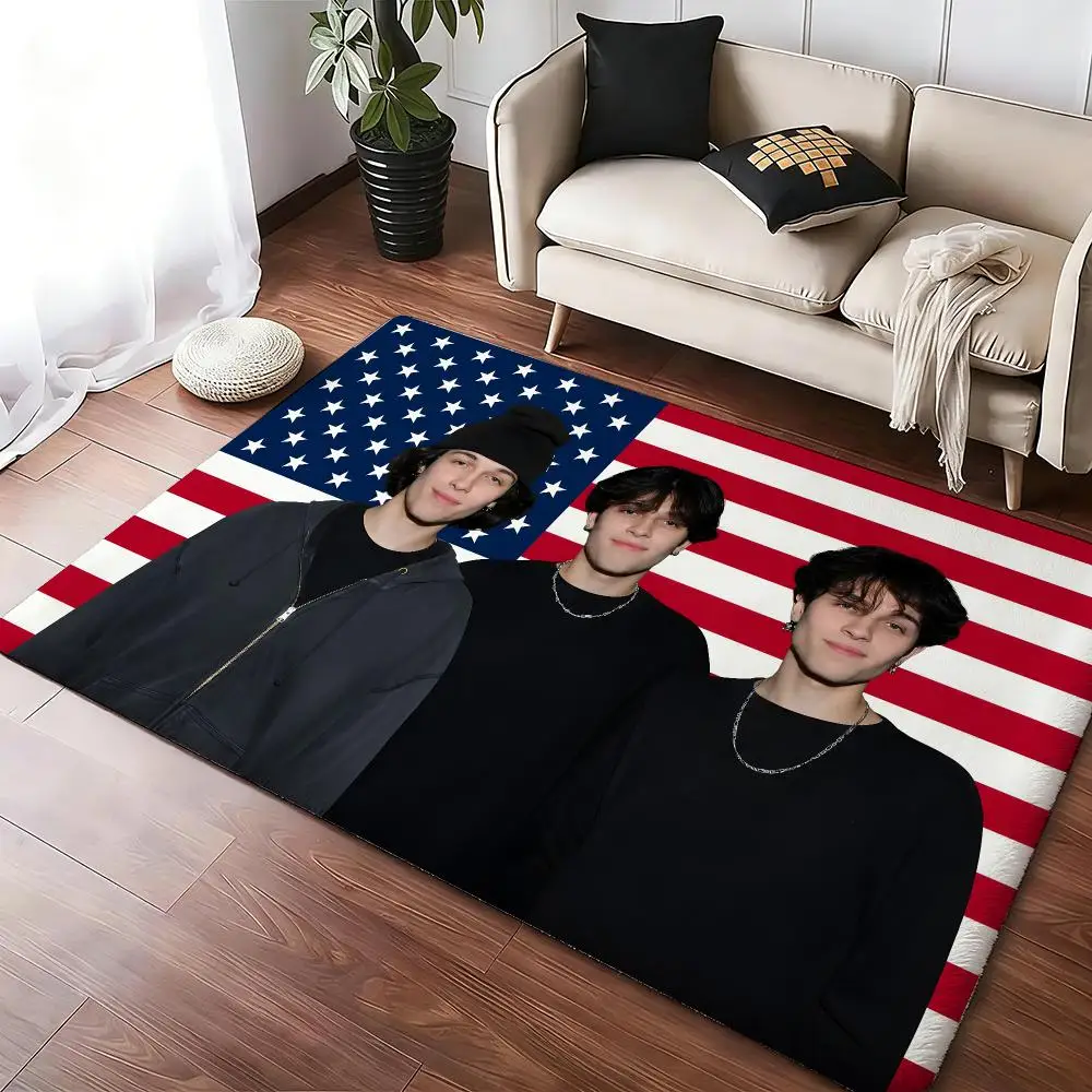 Fashion S-Sturniolo T-Triplets American Floor Mat Soft Thickened Absorbent Non-Slip Bedroom Living Room Door Mat Flannel Rugs