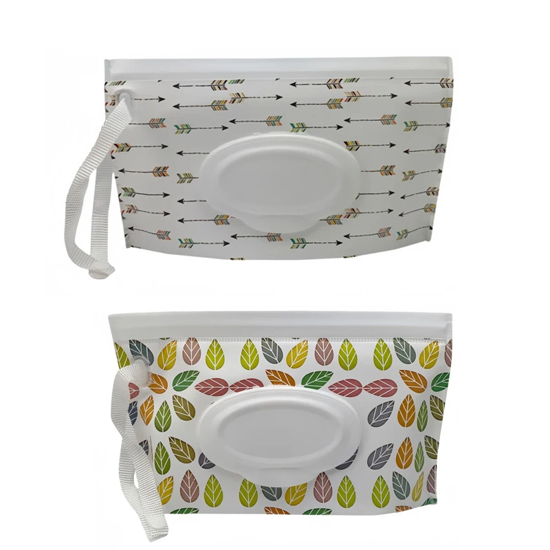 2pack Portable Tissue Bags Set Wet Wipe Holder Container, Reusable and Refillable Personal Travel Wet Wipes Dispenser Cases view 3