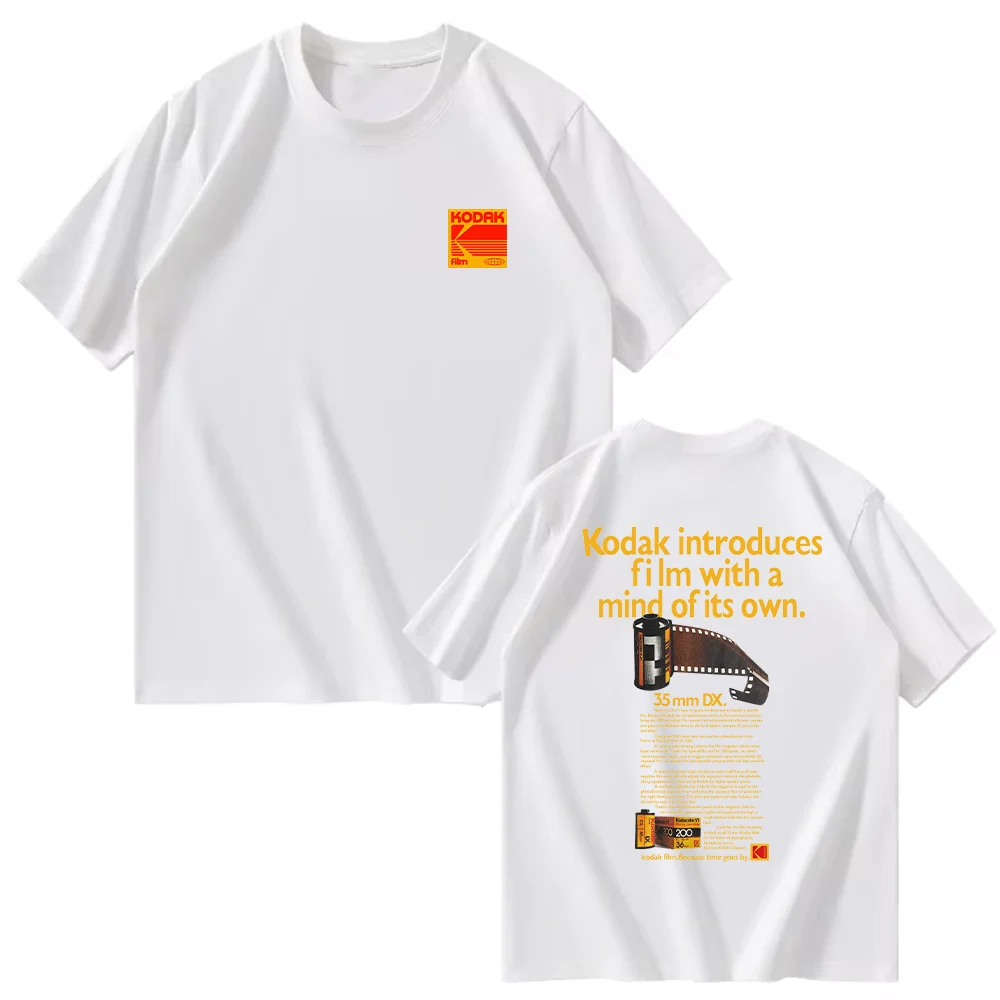 

Kodak Summer Brand Fashion Trend 100% Pure Cotton Men T-shirt Daily Sports Street Casual Sweat-absorbing Breathable Short Sleeve