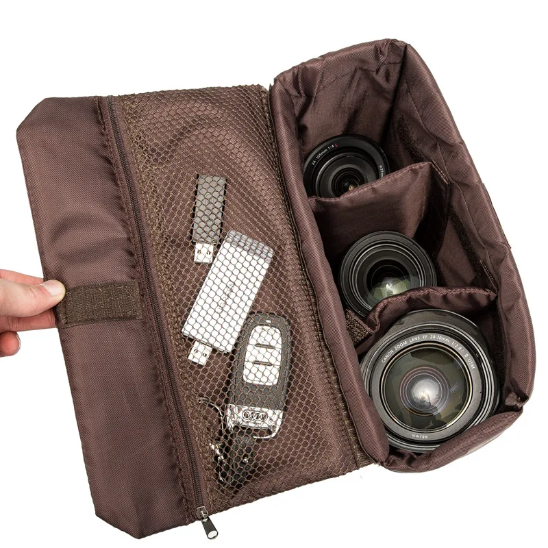 Camera Bag Inner Liner Protective Case Waterproof Nylon Pad Compartments in Photography Backpack Shockproof Cushion for DSLR