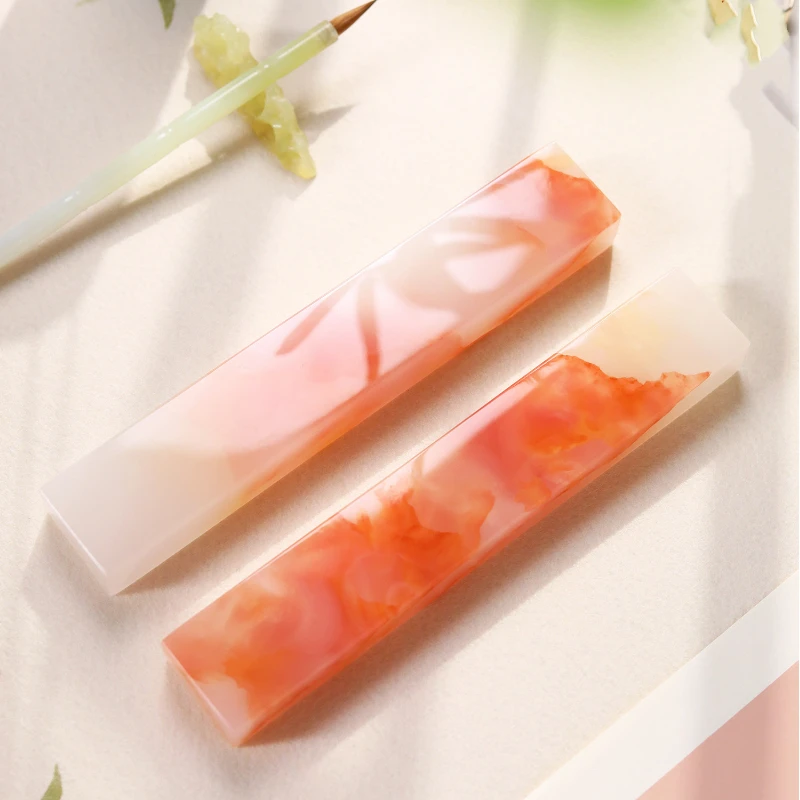Red Jade Afghan Jade Paperweight for Calligraphy Painting Practice Student Desk Gift Natural Traditional Chinese Paper Weight