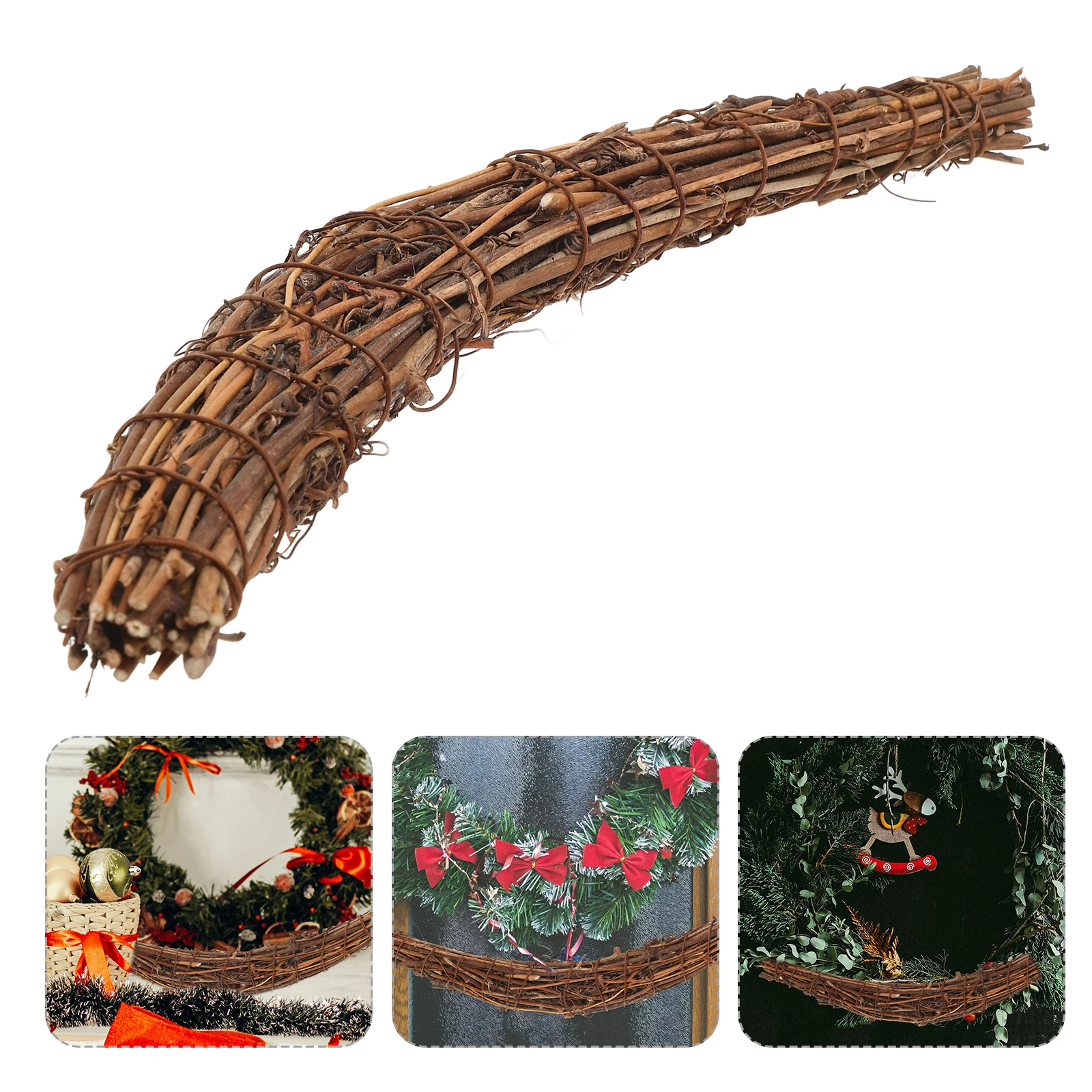 

Crescent Moon Pendant Diy Wreath Frames Shape Coffee Rattan Grapevine Wreaths for Crafts