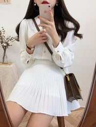 Girls Skirt Women S-XL Short Skirt Korean Chiffon High Waist School Girl Skirt Vintage Mini Skrits Summer Irregular