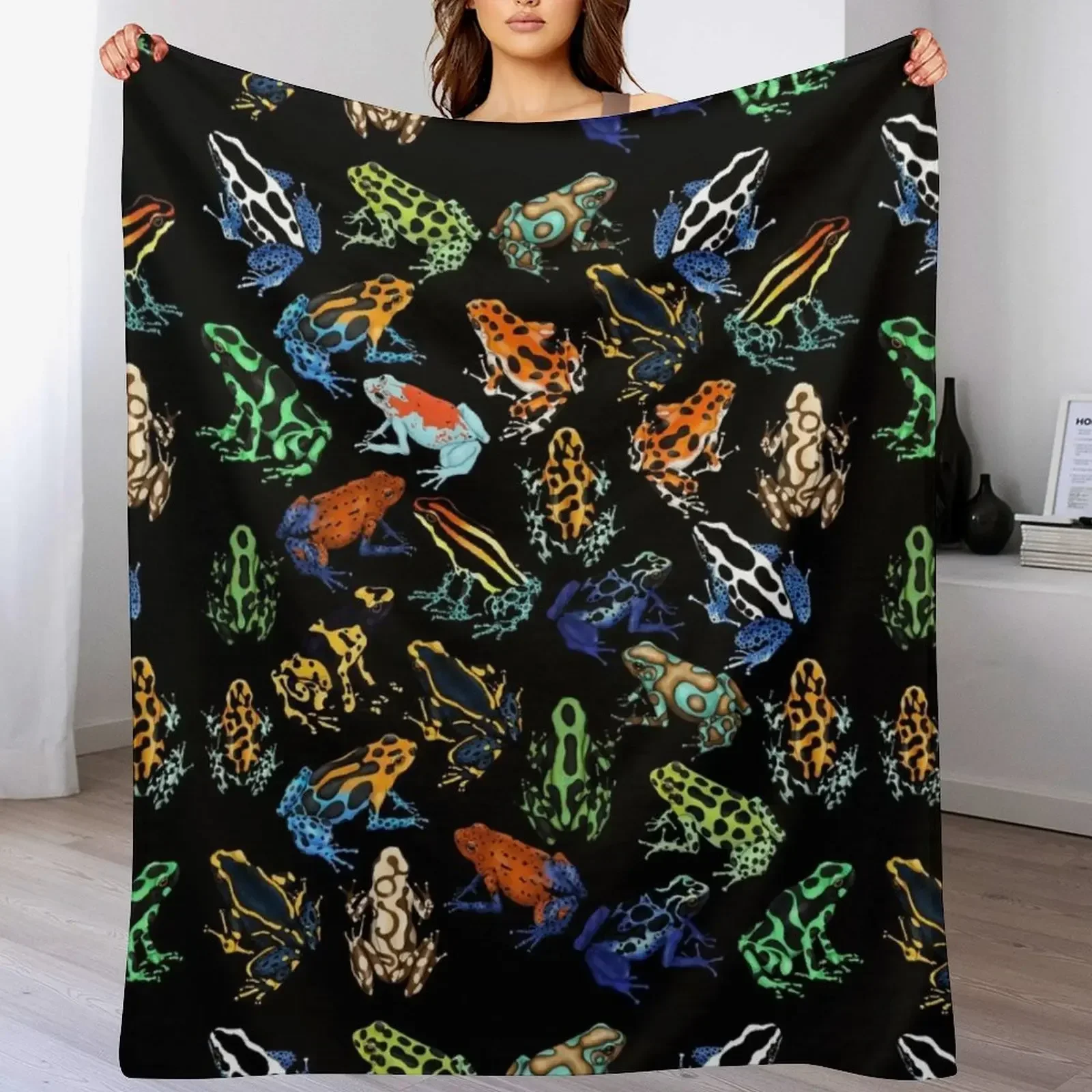 Poison Dart Frogs of the World Throw Blanket Kid'S Plush Soft Beds Blankets