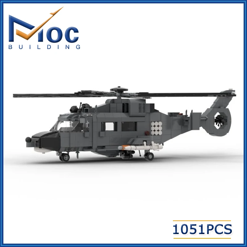 MOC Building Blocks Classic Creative Helicopter Model DIY Assembly Bricks Fighter Aircraft Toys  Collection Display Holiday Gift