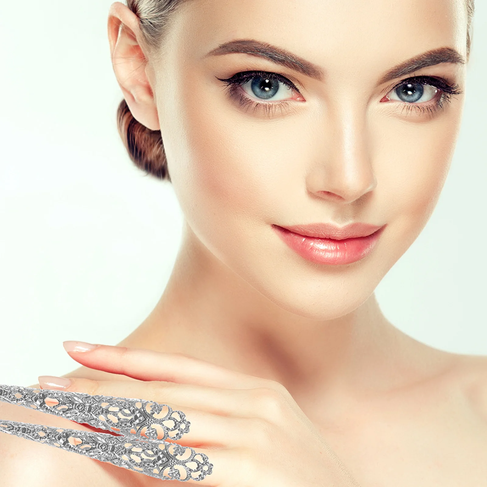 20 pezzi vintage punta del dito artiglio anelli gioielli gotici per unghie per le donne accessori cosplay medievali coperture per unghie vuote Decor