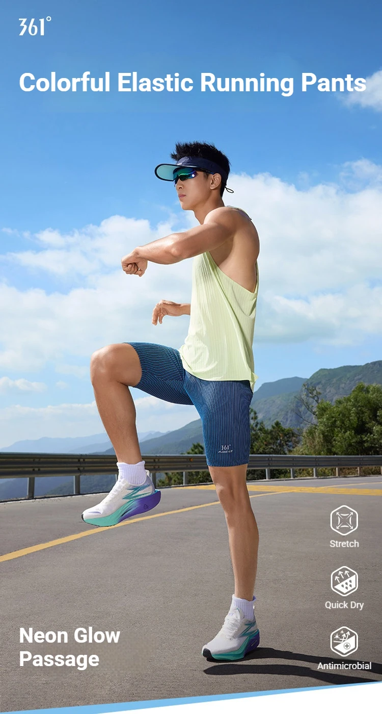 361 Degrees Herren-Sportshorts mit Taschen, schnell trocknend, atmungsaktiv, elastische Taillenunterstützung, professionelle Laufshorts für Herren 652622701 – Detail 3