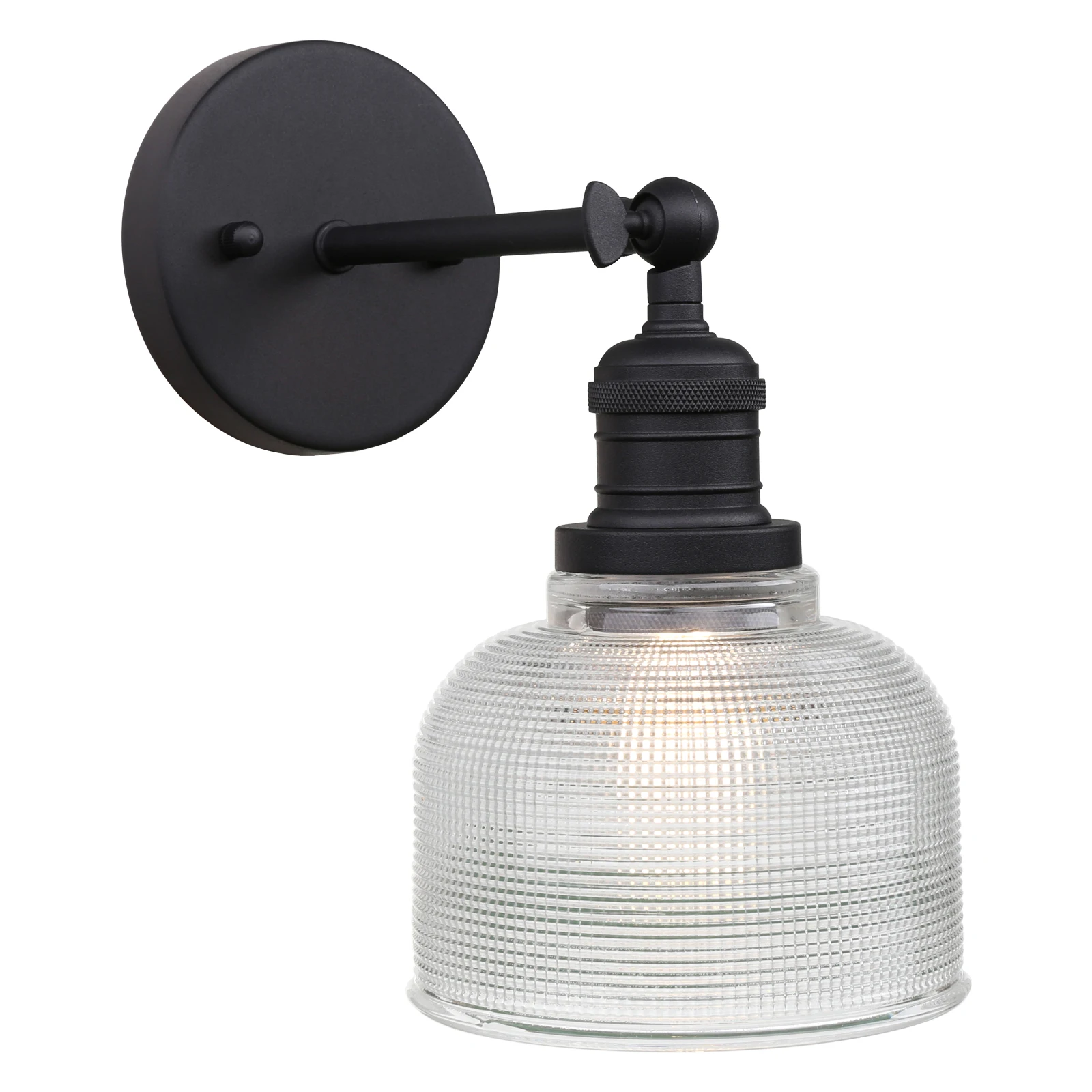 Phansthy Vintage Wall Sconce Lamp with Clear Glass, Adjustable Hardwired Wall Vanity Light for Bathroom Living Room Farmhouse