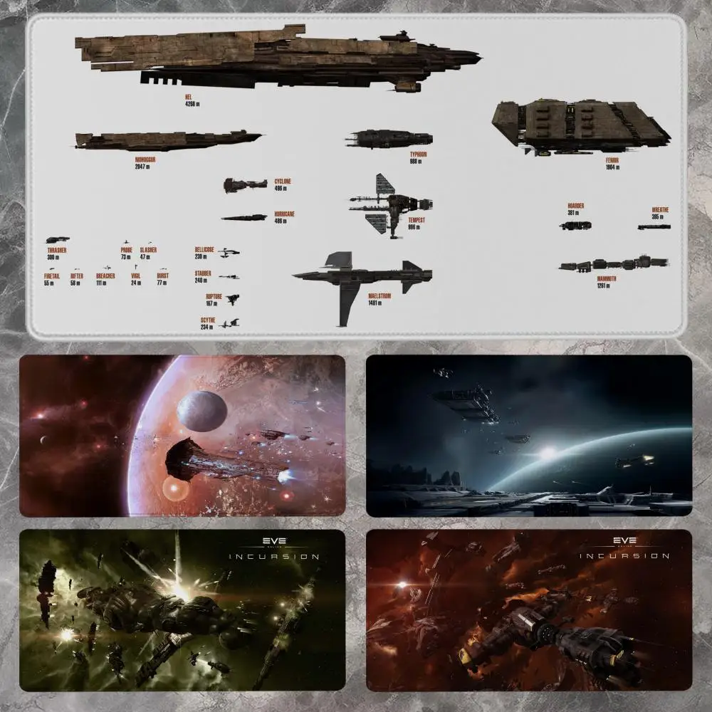 

E-EVE Online Mouse Pad 90x40CM Non-slip Gaming Mousepad Gamer E-Sports Mouse Mat Game Mechanical Keyboard XXL Desk Mat