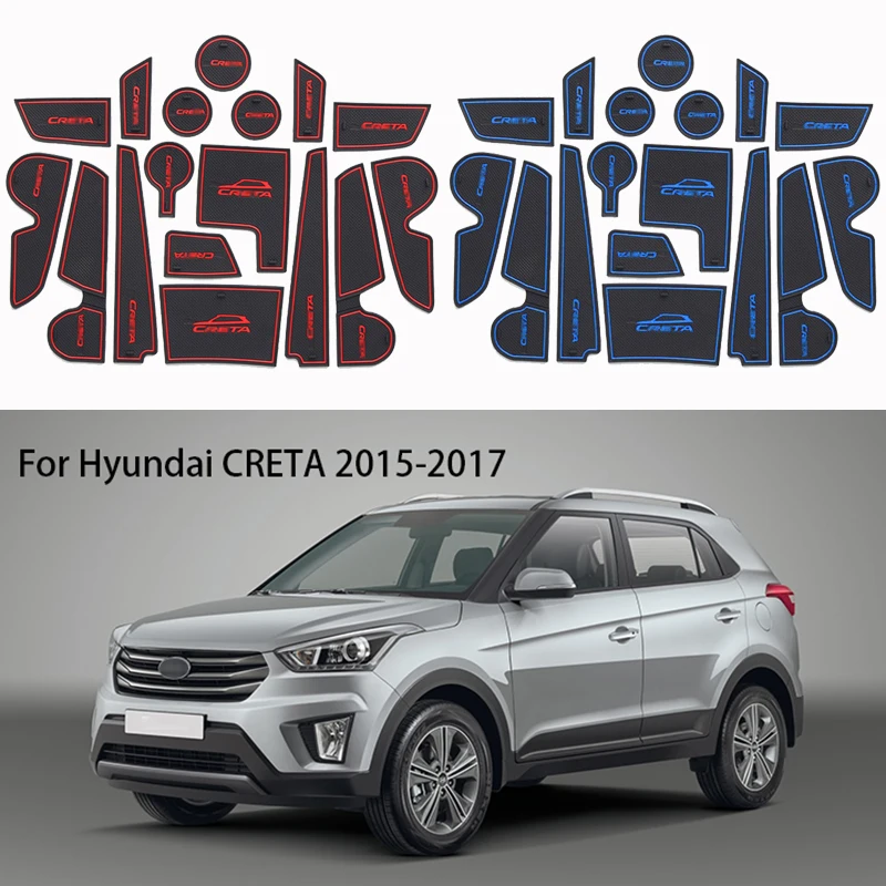 

Car Door Groove Mat For Hyundai CRETA 2015-2017 Door Slot Pads Modified Dust Pad Storage Pad Car Interior Accessorie