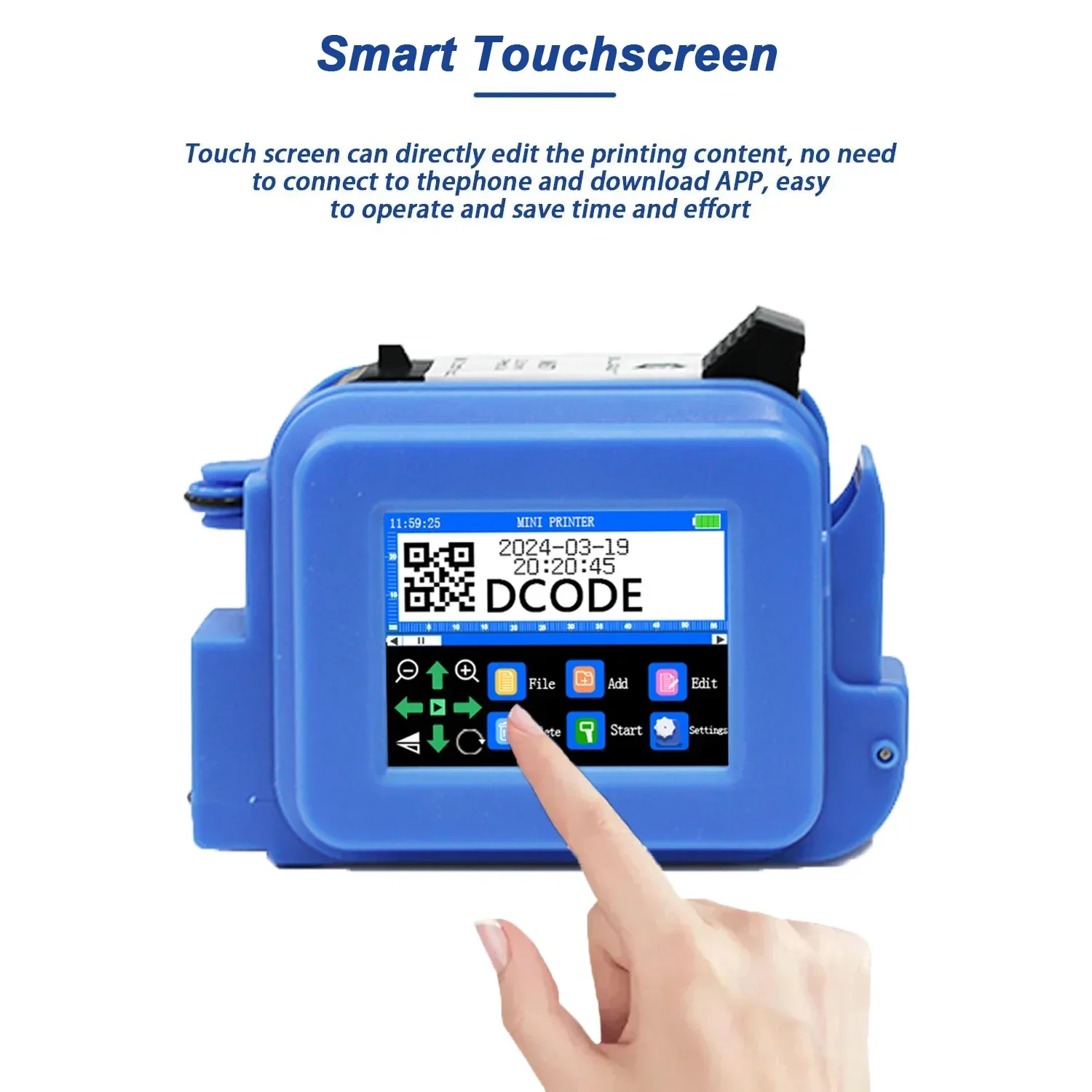 DCODE XMINI 12.7 مللي متر طابعة محمولة صغيرة محمولة طابعة نافثة للحبر نص QR الباركود دفعة رقم شعار صورة تاريخ آلة طباعة