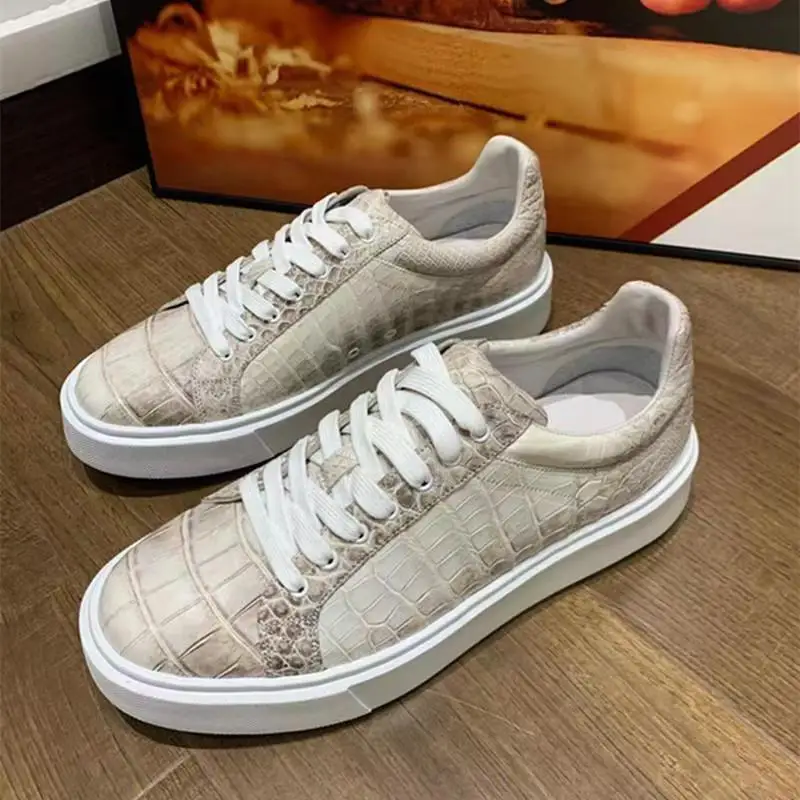 

2025 new arrival Fashion Crocodile Skin causal shoes men,male Genuine leather Sneakers pdd675