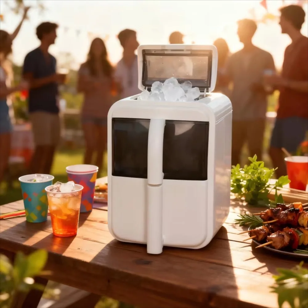 High‑End Automatic Pellet Ice Maker, Mini Extruded Ice Machine for Household, Dormitory & Commercial Use