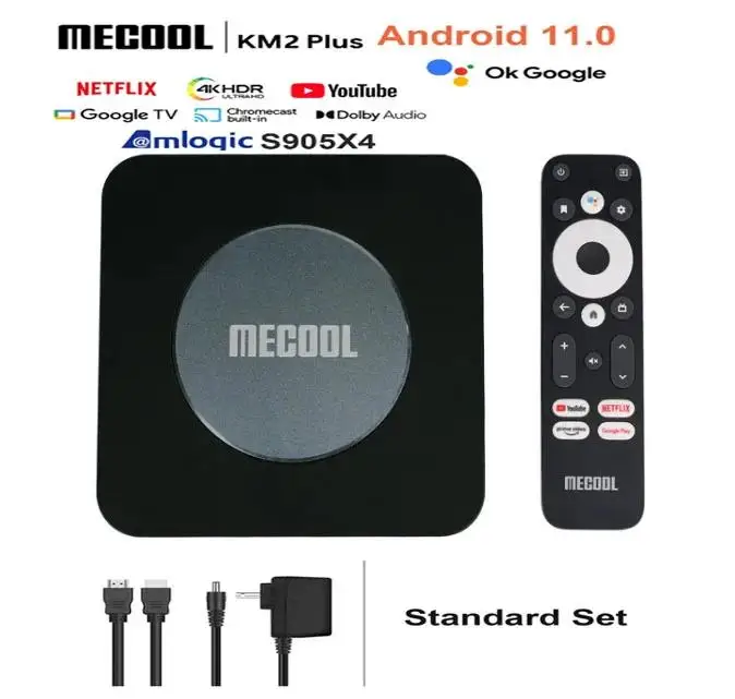 MECOOL tv boxe KM2 PLUS Android 11 Amlogic S905X4 2.4G/5G 2T2R BT5.0 DDR4 4K HD Media Player HDR10 Dolby Audio Set Top Tvbox