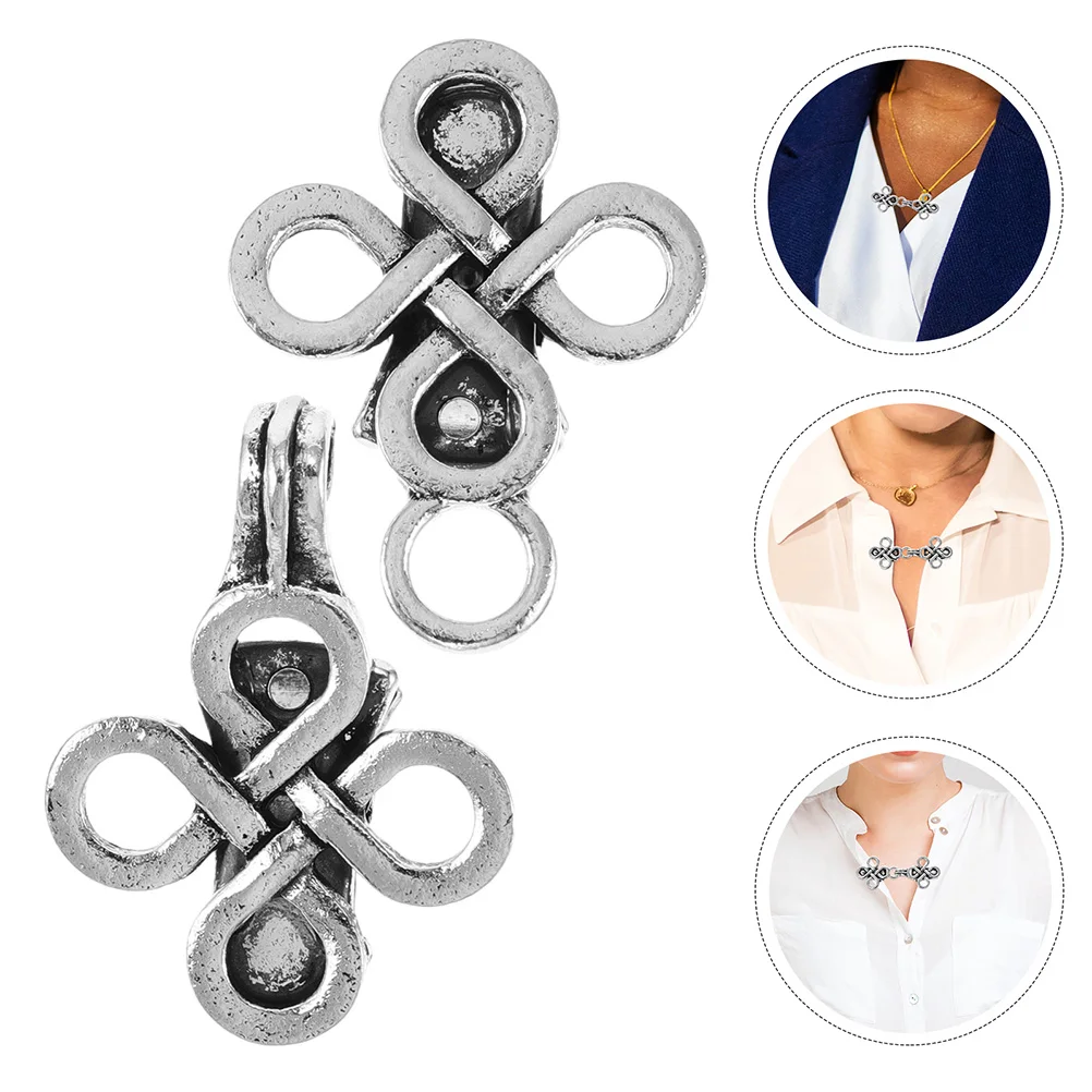 

4Pairs Retro Hollow Out Sweater Clips for Women Cardigan Collar Brooch Pins Zinc Alloy Shawl Scarf Clips Sweater Pins for Women