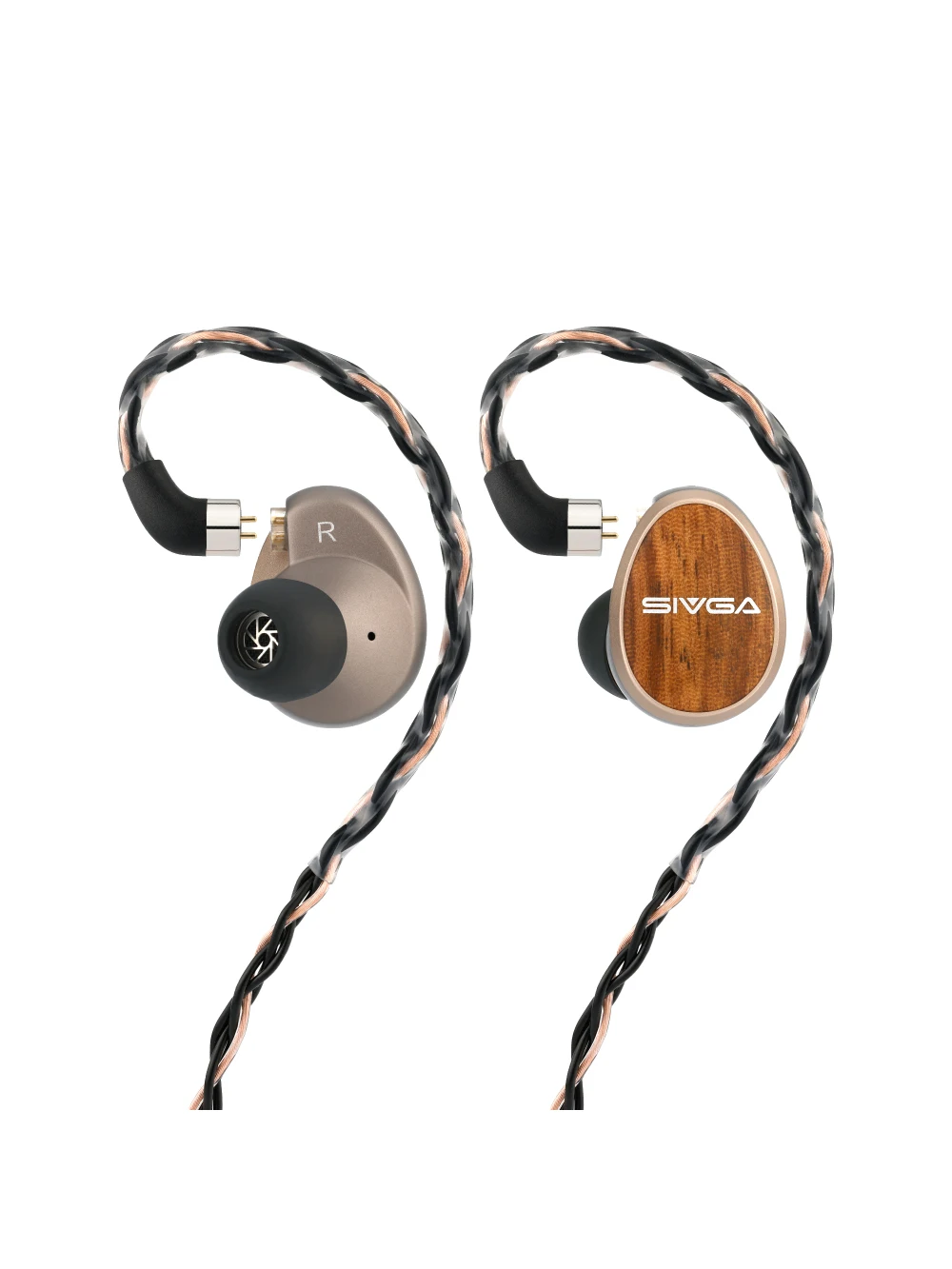 SIVGA Nightingale PRO Earphones Wired Zebra Wood Cover 0.78mm 2pin 4.4 in Ear Flat Speaker HIFI Gaming Earphones Music Accessory