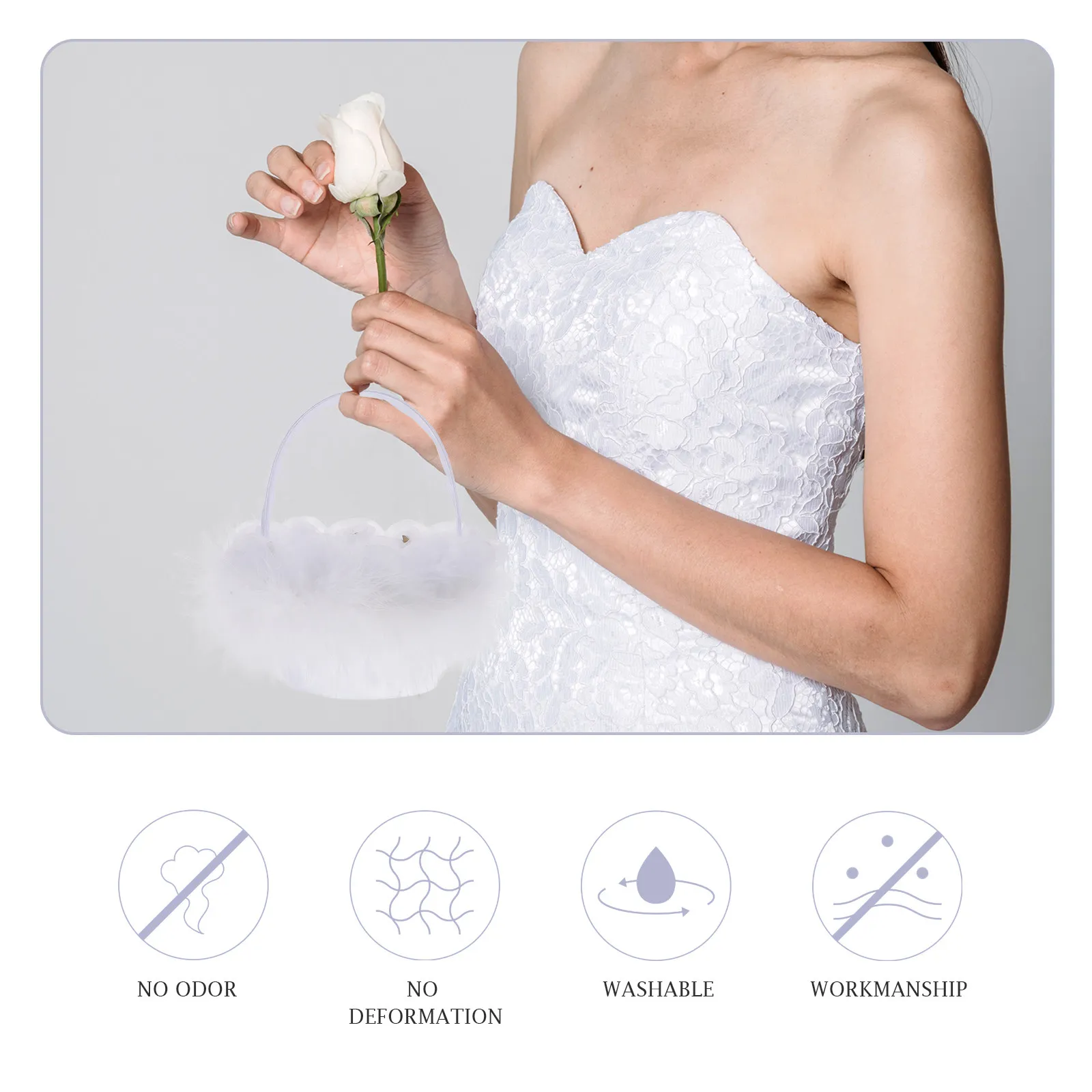 

1 шт. Свадебная кружевная корзина для цветов, белая декоративная корзина для церемонии, корзина для девочки-цветочницы, для рассыпания лепестков, романтическая, элегантная, свадебные принадлежности