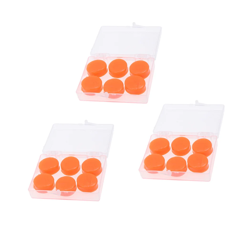 18 قطعة من سدادات الأذن المصنوعة من السيليكون القابلة للتشوه مقاومة للماء وعازلة للصوت للسباحة والدراسة والسفر وسدادات أذن للسباحة باللون البرتقالي #3