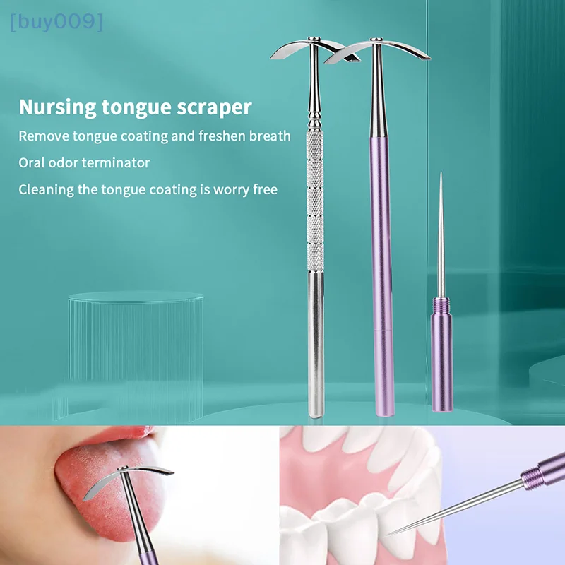 

Premium Stainless Steel Tongue Scraper Cleaner For Adults & Kids Portable Stainless Steel Tongue Scrapers With Hidden Toothpick