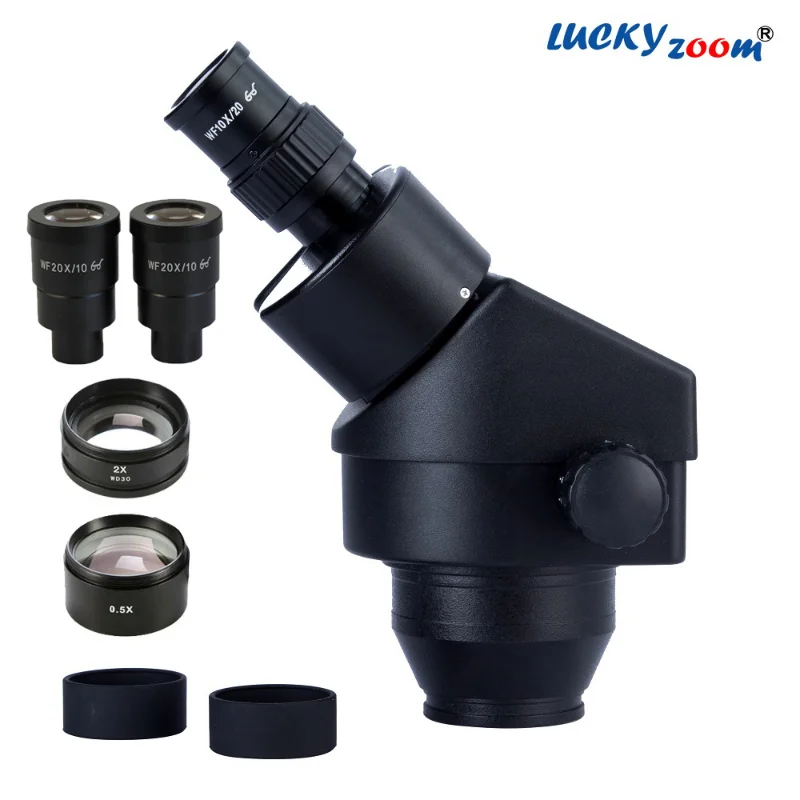 Black Stereo Microscope Head Professional 3.5X-180X Stereo Binocular Trinocular Microscope Optional Soldering PCB Microscopio