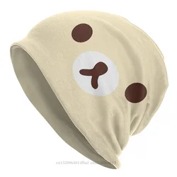 Rilakkuma Relax Bear Skullies Beanies Caps Big Face Thin Hat Autumn Spring Bonnet Hats Men Women's Street Ski Cap