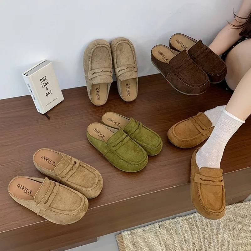 Damen Loafer-Stil Birken Mules aus Wildleder, geschlossene Zehenpartie, Slip-On Clogs, dicke Sohle, lässige Pantoletten, modische Sommer-Outdoor-Sandalen für Damen – Detail 5