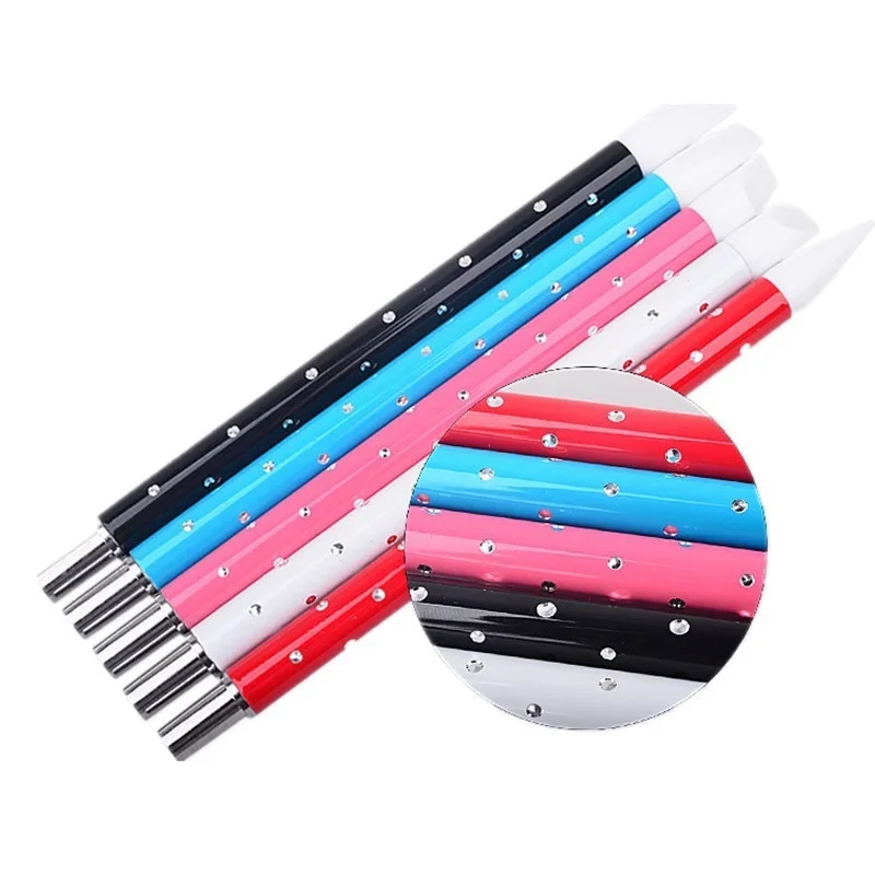 5Pcs Silicone Brush Sculpture Pen Carving Emboss Hollow Shaping Builder Painting Dotting Polish Gel Nail Art Manicure Tools Set
