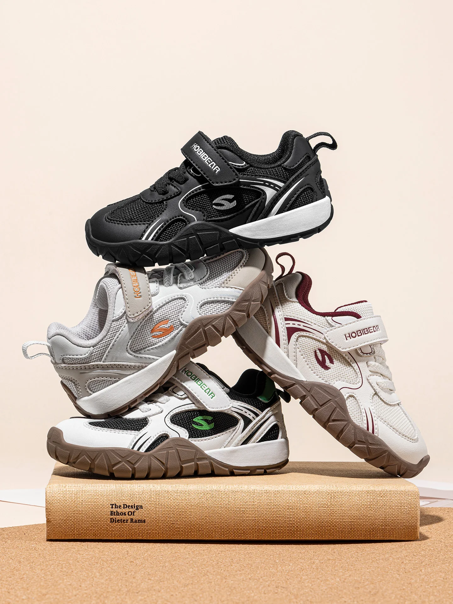 HOBIBEAR Kinder-Sneaker mit breiter Zehenbox, Klettverschluss, rutschfeste Wanderschuhe, Kunstleder-Mesh, Outdoor-Sneaker für Kleinkinder – Detail 11