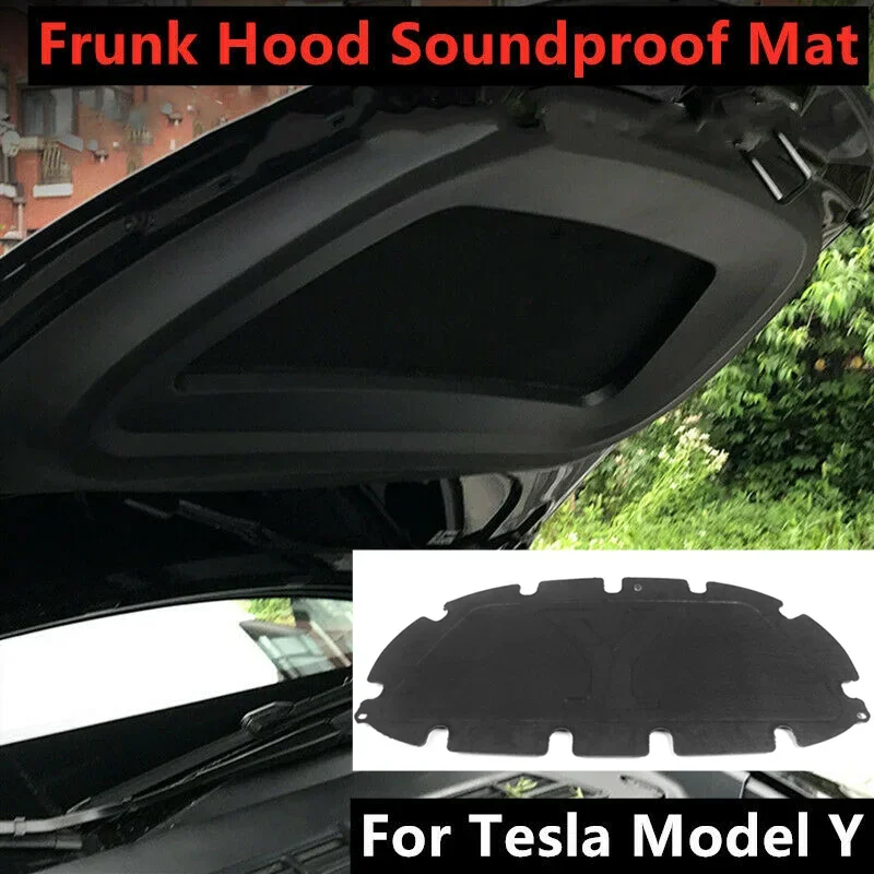 

For Tesla Model Y Front Trunk Hood Soundproof Cotton Car Bonnet Noise Reduction Mat Pad Sound Insulation Cover Accessories