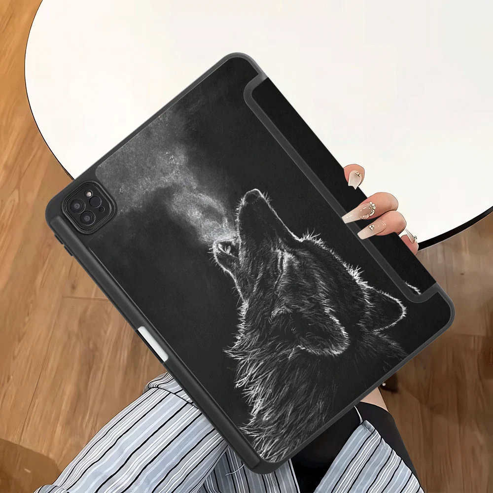 

Cool Wolf Lion Tablet Case For iPad Air 4 5 M3 M2 1 2 M4 11inch Mini 6 7 Pro 2025 Pro 11th 10th 9th 8th 7th 12.9inch Holder