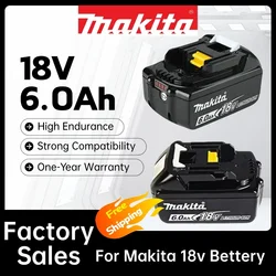 Original For Makita 18v 6Ah , Replaceable LED Lithium-ion, for makita 18 v bettery, LXT BL1860B BL1860BL1850 ,Power Tool Battery