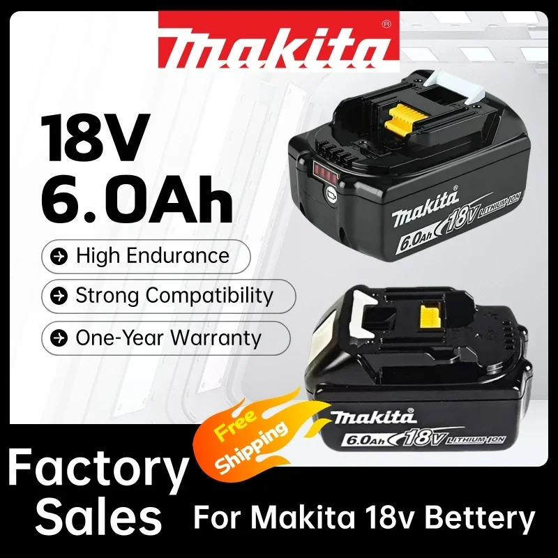 Original For Makita 18v 6Ah , Replaceable LED Lithium-ion, for makita 18 v bettery, LXT BL1860B BL1860BL1850 ,Power Tool Battery