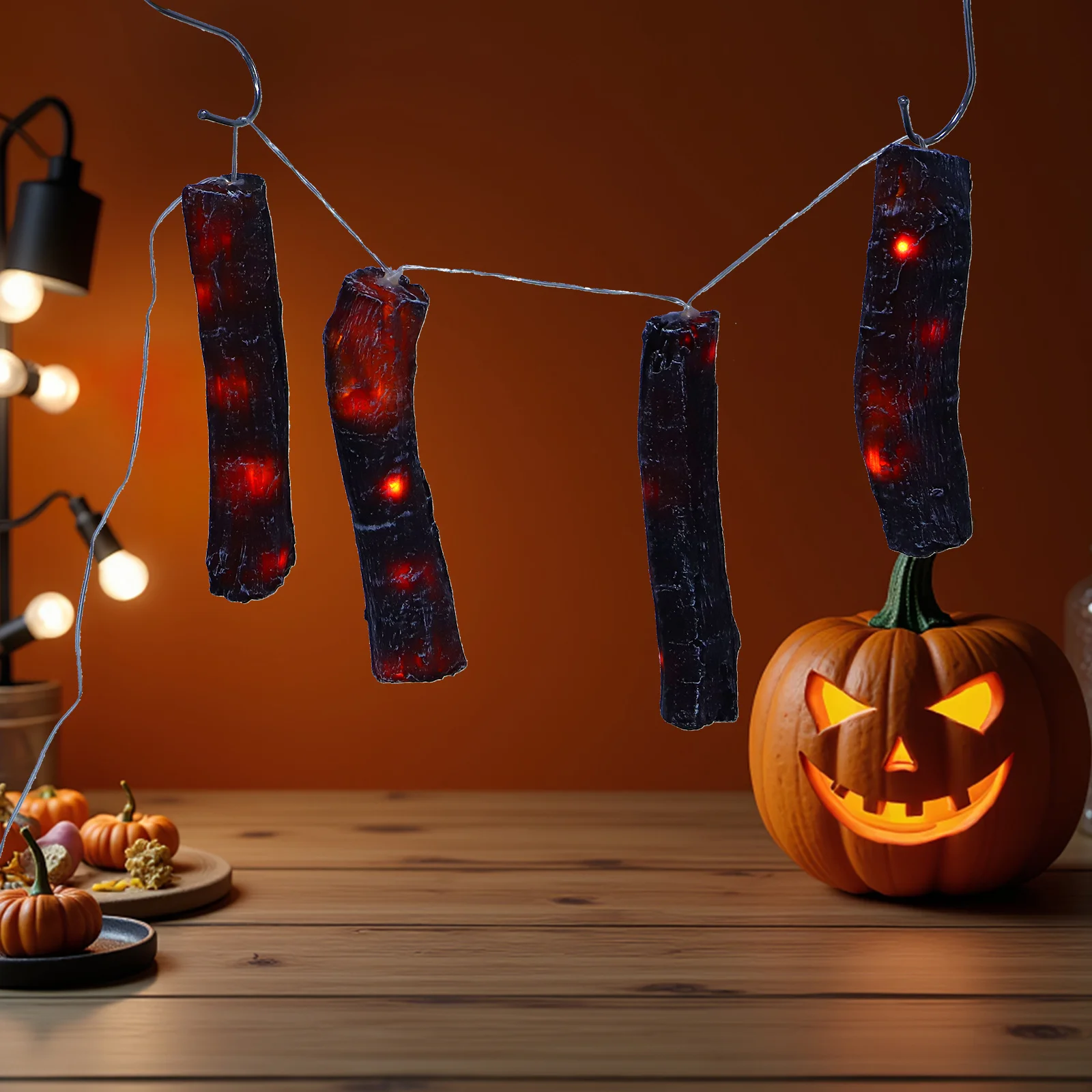 

Flame Effect Lamp Realistic Led Fireplace Logs Decor For Cozy Ambiance Simulation Charcoal Night Light Party Decoration