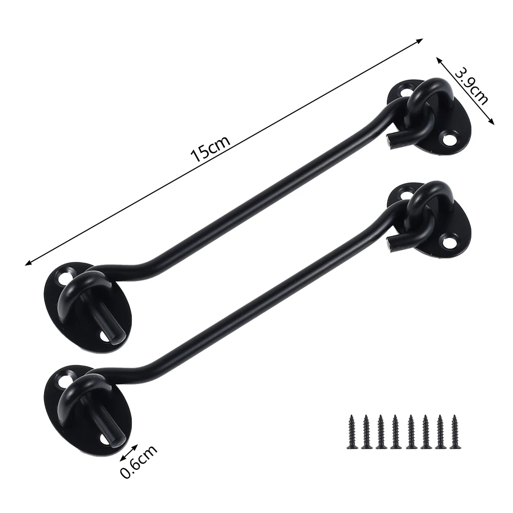 2 uds 3 pulgadas gancho de cabina gancho negro pestillo de ojo cerradura de ventana de acero inoxidable gancho de puerta pestillo pestillos de gabinete para puerta