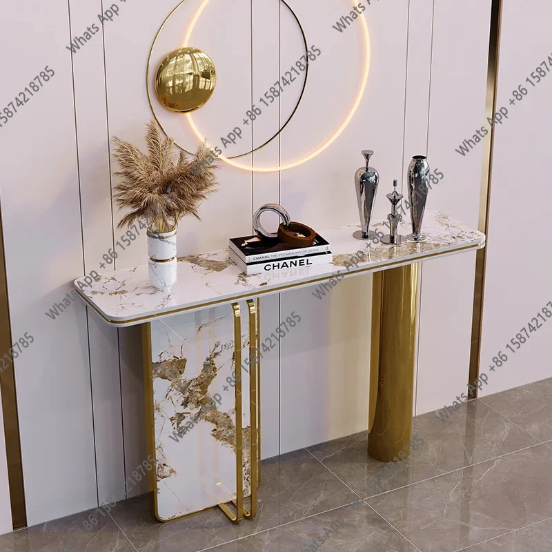 40 Italian Luxury Wall Console, Modern Quartz Entryway Table With Open Storage, Anti-Bacterial & Scratch Proof, Customizable image 3