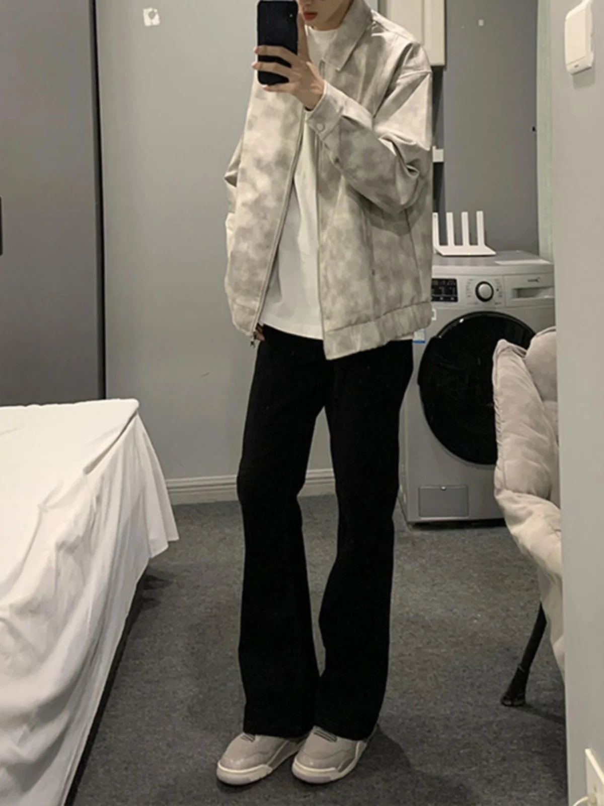 

Bla Elastic Blade Men's Jeans Autumn Winter Straight Leg Cool Cleanfit Pants American High Street Wide Leg Jeans Cotton Pol...