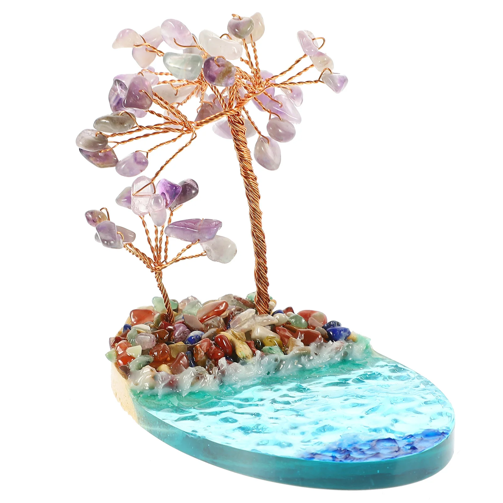 

Micro Landscape Decor Resin Desktop Ornament For Shelf Garden Home Office Seaside Simulation Miniature Tree Scene Layout