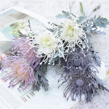 Artificial Flowers Short Branch Crab Claw 2 Fork Pincushion Festival Garland Vase for…