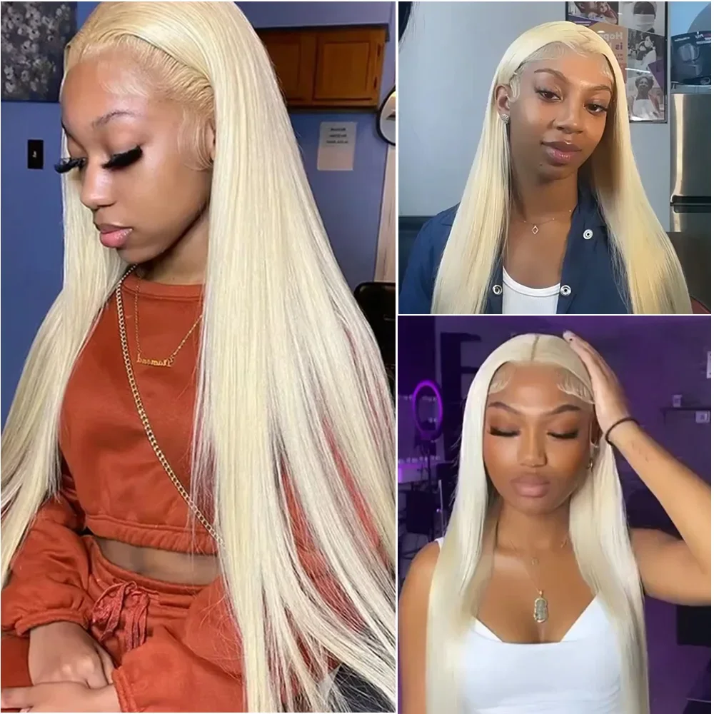 

613 HD Lace Frontal 13x6 Blonde Front Wig Transparent Lace Closure Bone Straight Honey Colored 100% Human Hair Wigs for Women