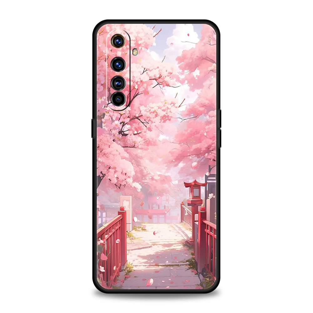 Pink Spring Cherry Blossoms Phone Case for Oppo A17 A12 A57 A74 A16 Find X5 X6 A52 A53 A54 A15 Reno 6 Z 7 Pro A9 2020 5G Shell