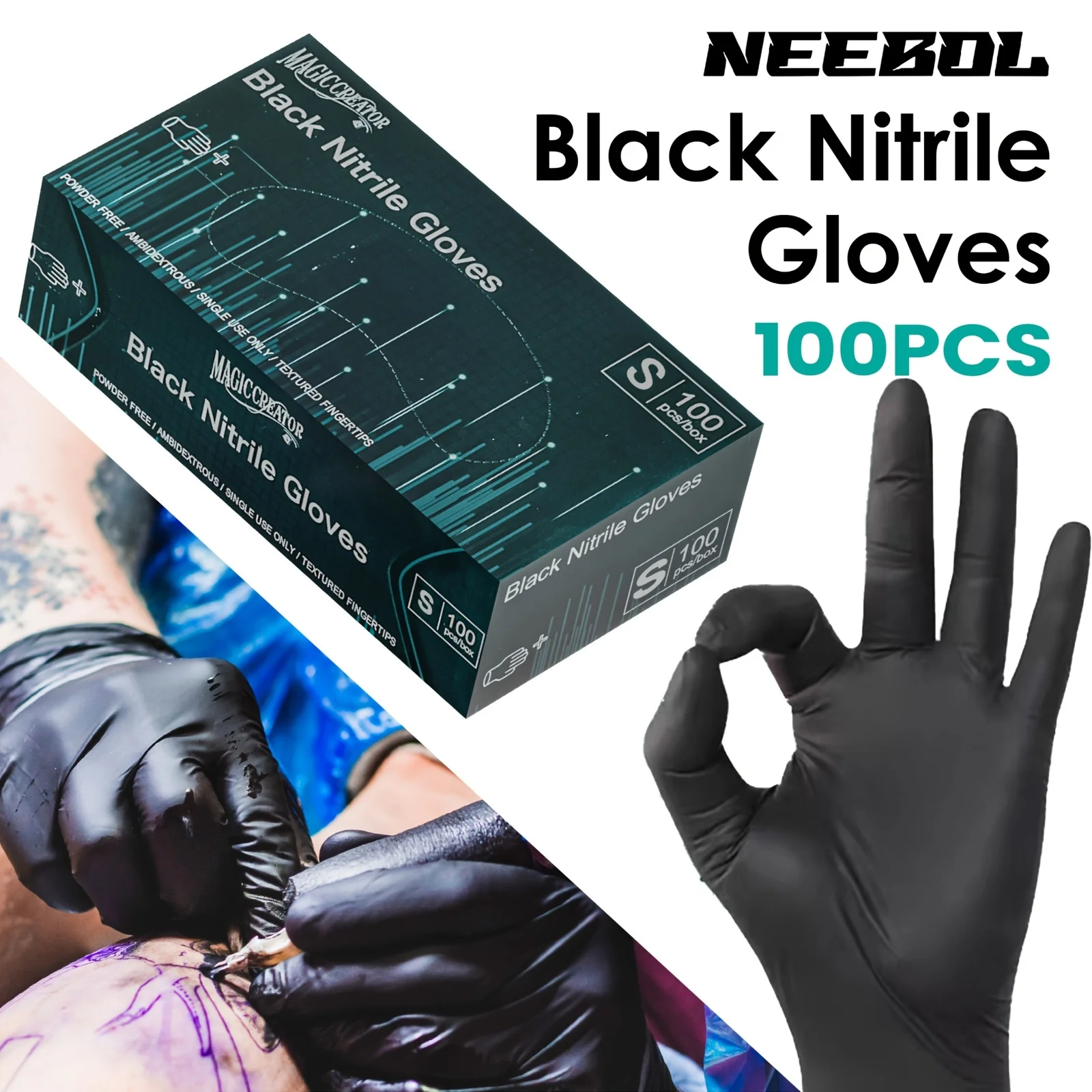 

Одноразовые нитриловые перчатки для татуировки S/M/L/XL, водонепроницаемые кухонные перчатки для чистки татуировок, парикмахерские перчатки, аксессуары для татуировок
