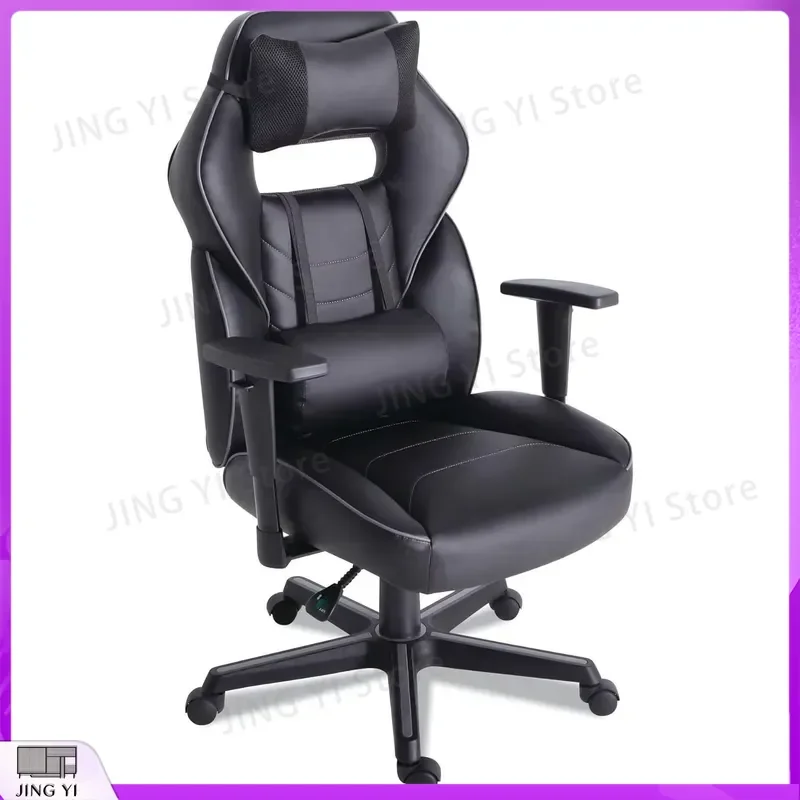 Alera Ergonomic Racing Gaming Chair 275 lbs Heavy Duty Adjustable Seat Height 1591 to 198 Inches Black Gray Fabric PU Trim